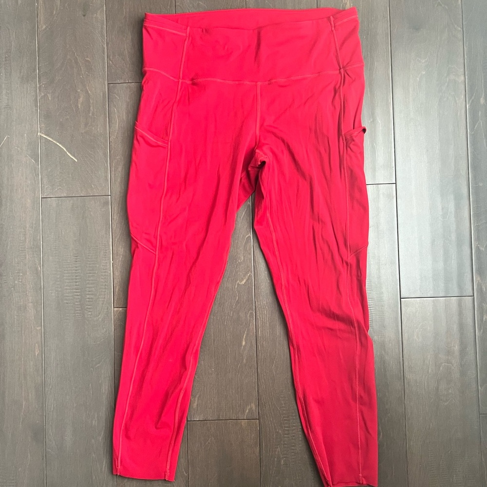 Lululemon Fast & Free Dark Red Leggings